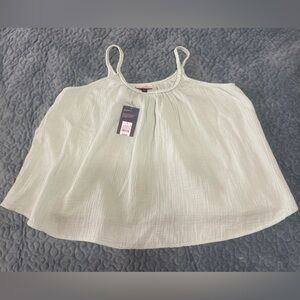 NWT Universal Thread Woman’s L  Gauze Tank Top Blouse Light Green Braided Strap